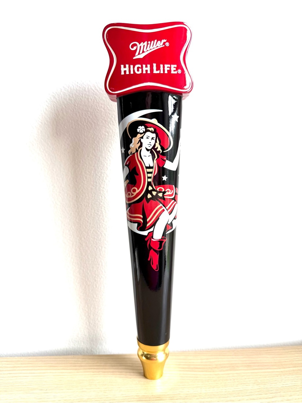 Miller High Life 12" Beer Bar Tap Handle Girl in the Moon Vintage Breweriana